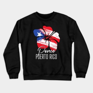 Ponce Puerto Rico Puerto Rican Pride Flag Amapola Crewneck Sweatshirt